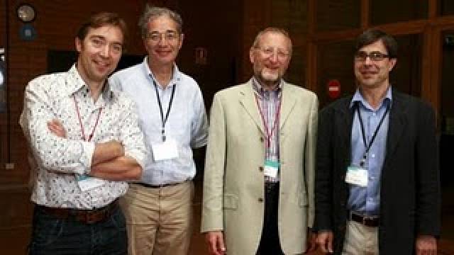 Peter Schielen, Peter Benn, Howard Cuckle i Antoni Borrell en un congrés recent