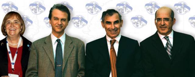 D'esquerra a dreta: Angela Tincani, Ricard Cervera, Yehuda Shoenfeld i Carlos Vasconcelos