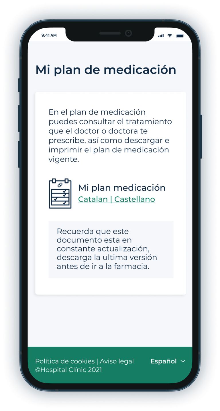 Imagen correspondiente al paso de: Consultar plan de medicación