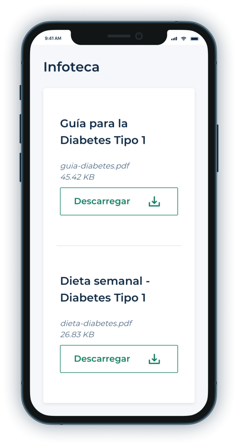 Dispositiu mòbil que mostra la visualització de: Descarregar el volant de cada cita