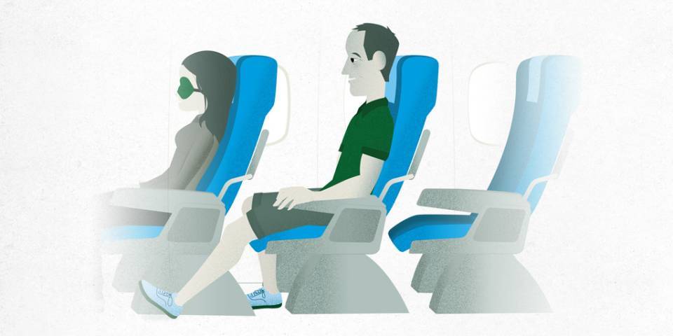 Hombre, avión, trombosis viajero, síndrome de la clase turista
