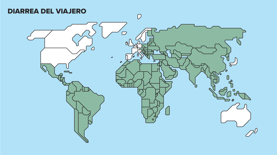 mapa, diarrea del viajero