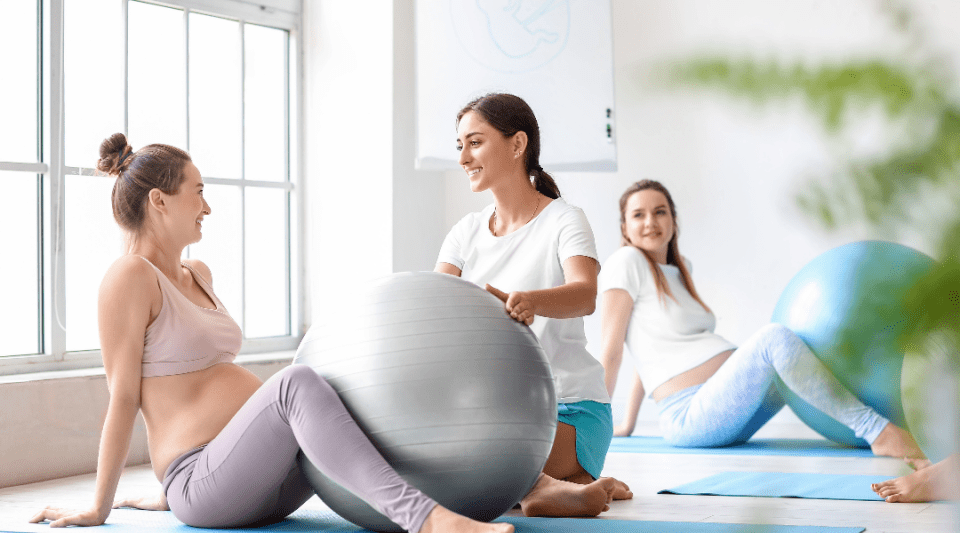 Pregnant woman doing physical activity