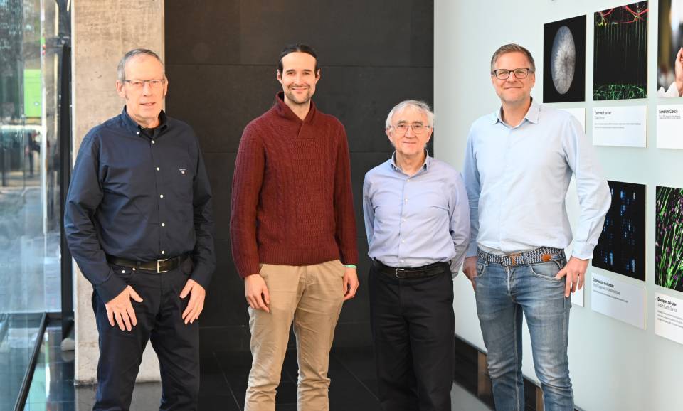 Coordinadores y autores del estudio del CNAG i el IDIBAPS. De izquierda a derecha: Ivo Gut, Iñaki Martín-Subero, Elías Campo y Holger Heyn