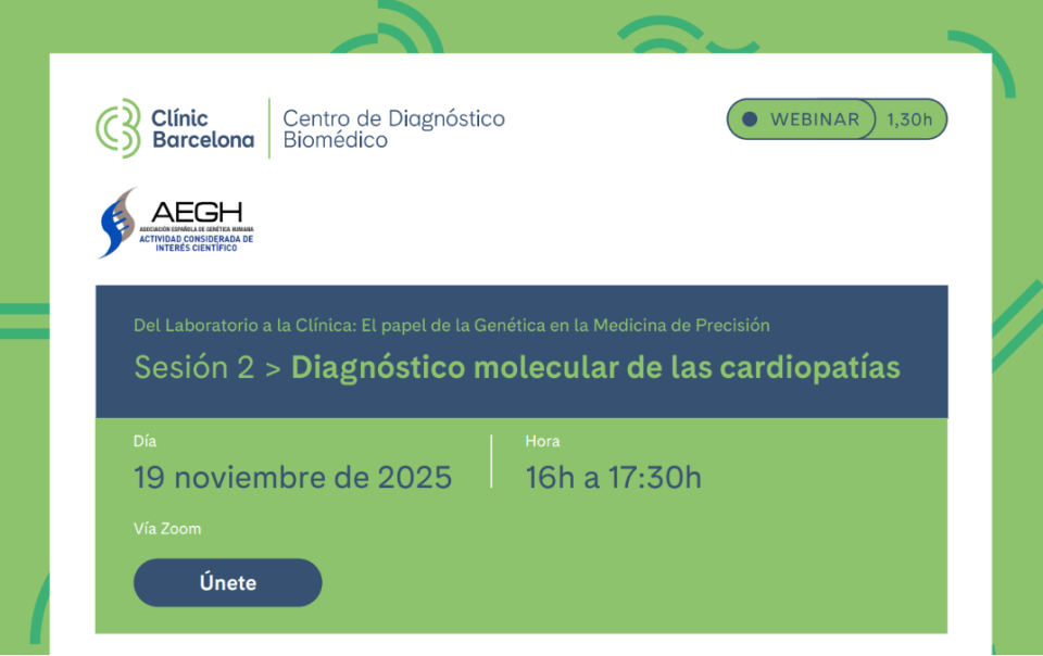 Del Laboratori a la Clínica: El paper de la Genètica en la Medicina de Precisió. Sessió 2 > Diagnòstic molecular de les cardiopaties.