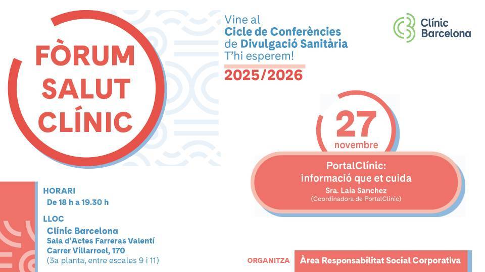 Fòrum Salut Clínic. PortalClínic: Informació que et cuida