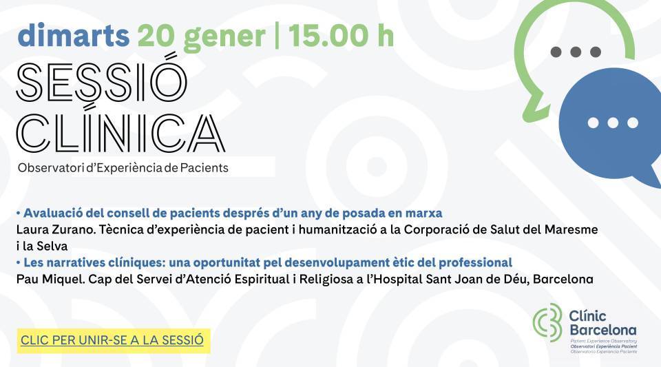 Sesión clínica Observatorio Experiencia de paciente | enero 2026
