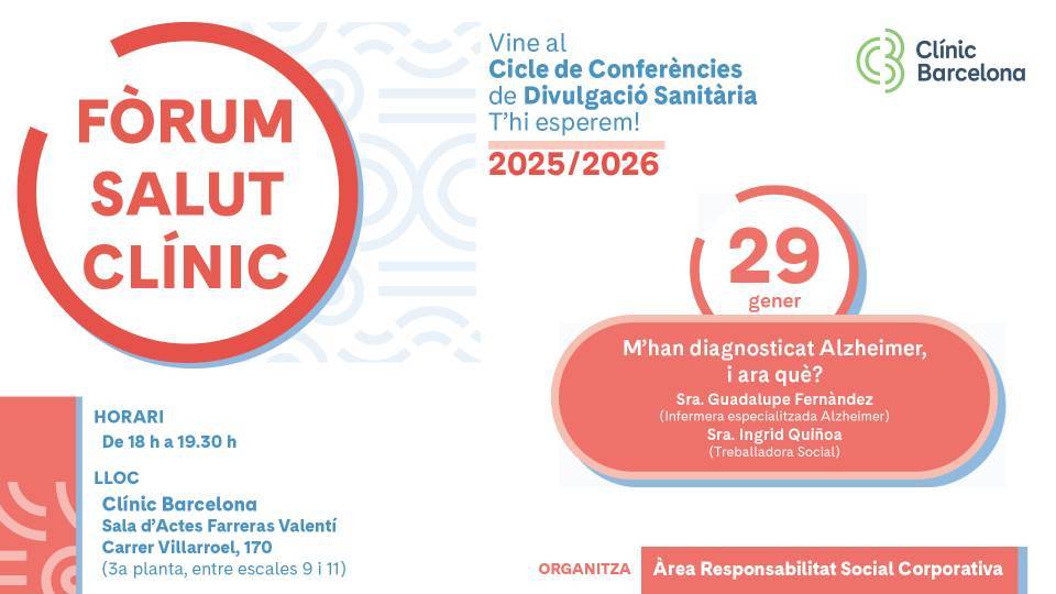Fòrum Salut Clínic: M'han diagnosticat Alzheimer, i ara què?