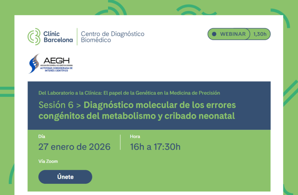 Sessió 6 > Diagnòstic molecular dels errors congènits del metabolisme i cribratge neonatal