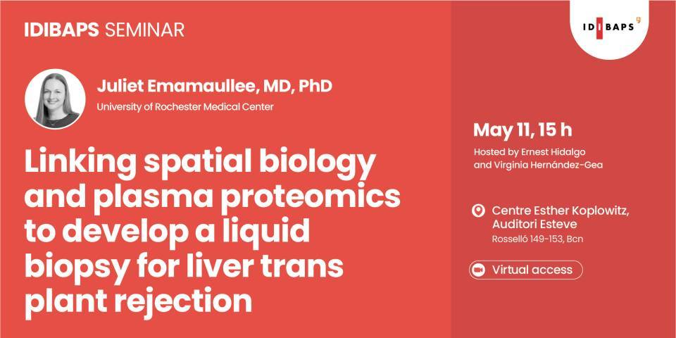 IDIBAPS SEMINAR: Linking spatial biology and plasma proteomics to develop a liquid biopsy for liver transplant rejection