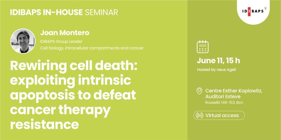 IDIBAPS IN-HOUSE SEMINAR. Rewiring cell death: exploiting intrinsic apoptosis to defeat cancer therapy resistance
