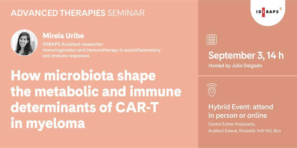 ADVANCED THERAPIES SEMINAR: How microbiota shape the metabolic and immune determinants of CAR-T in myeloma