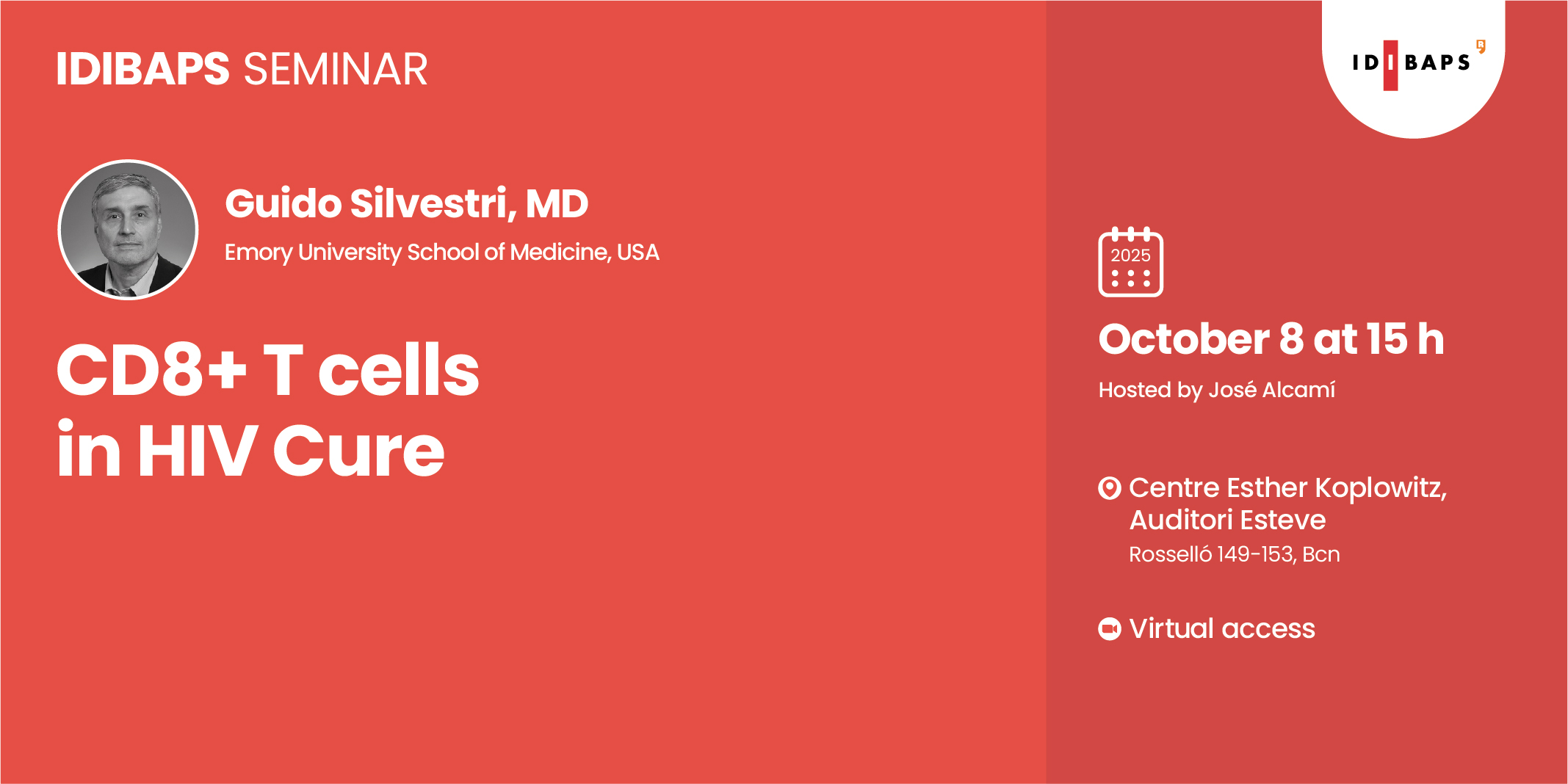 IDIBAPS SEMINAR: CD8+ T cells in HIV Cure