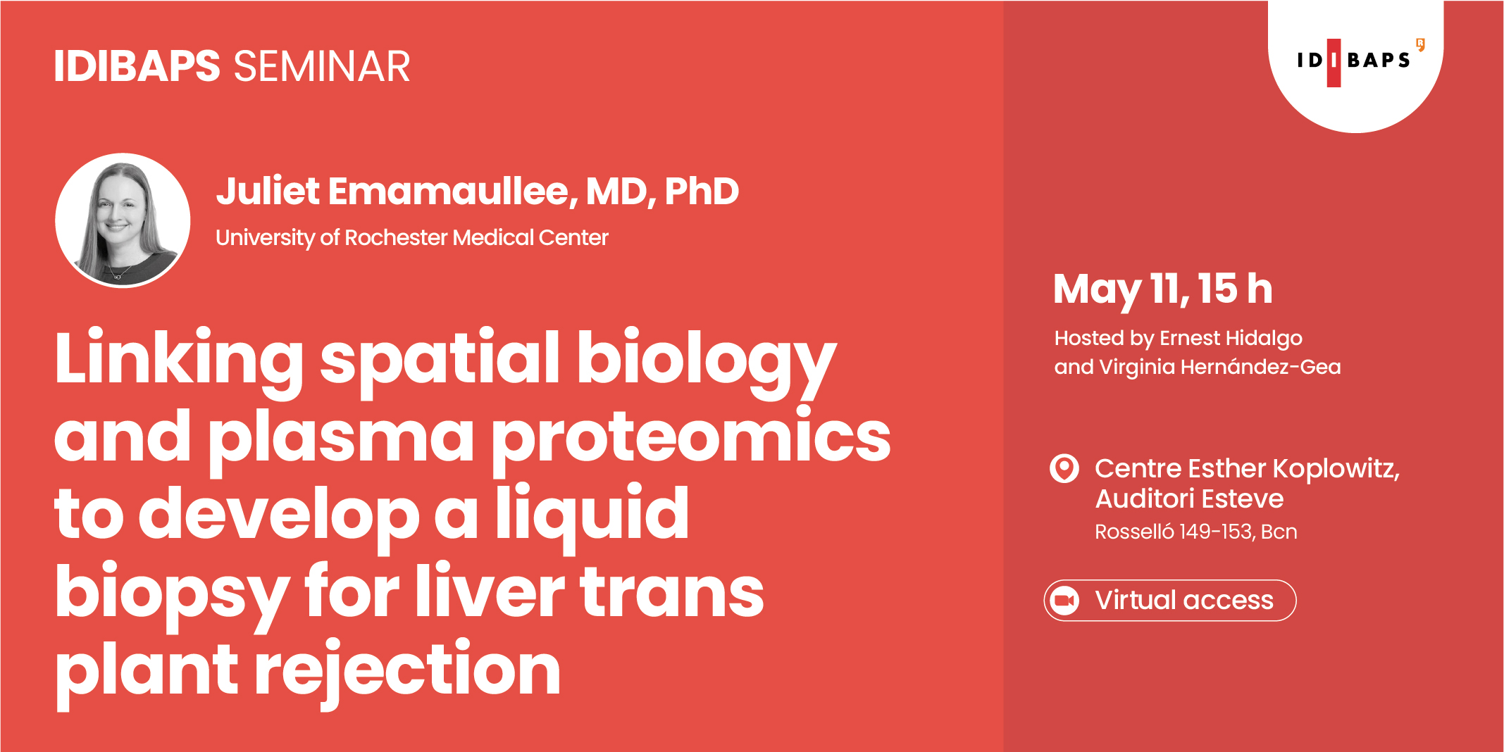 IDIBAPS SEMINAR: Linking spatial biology and plasma proteomics to ...