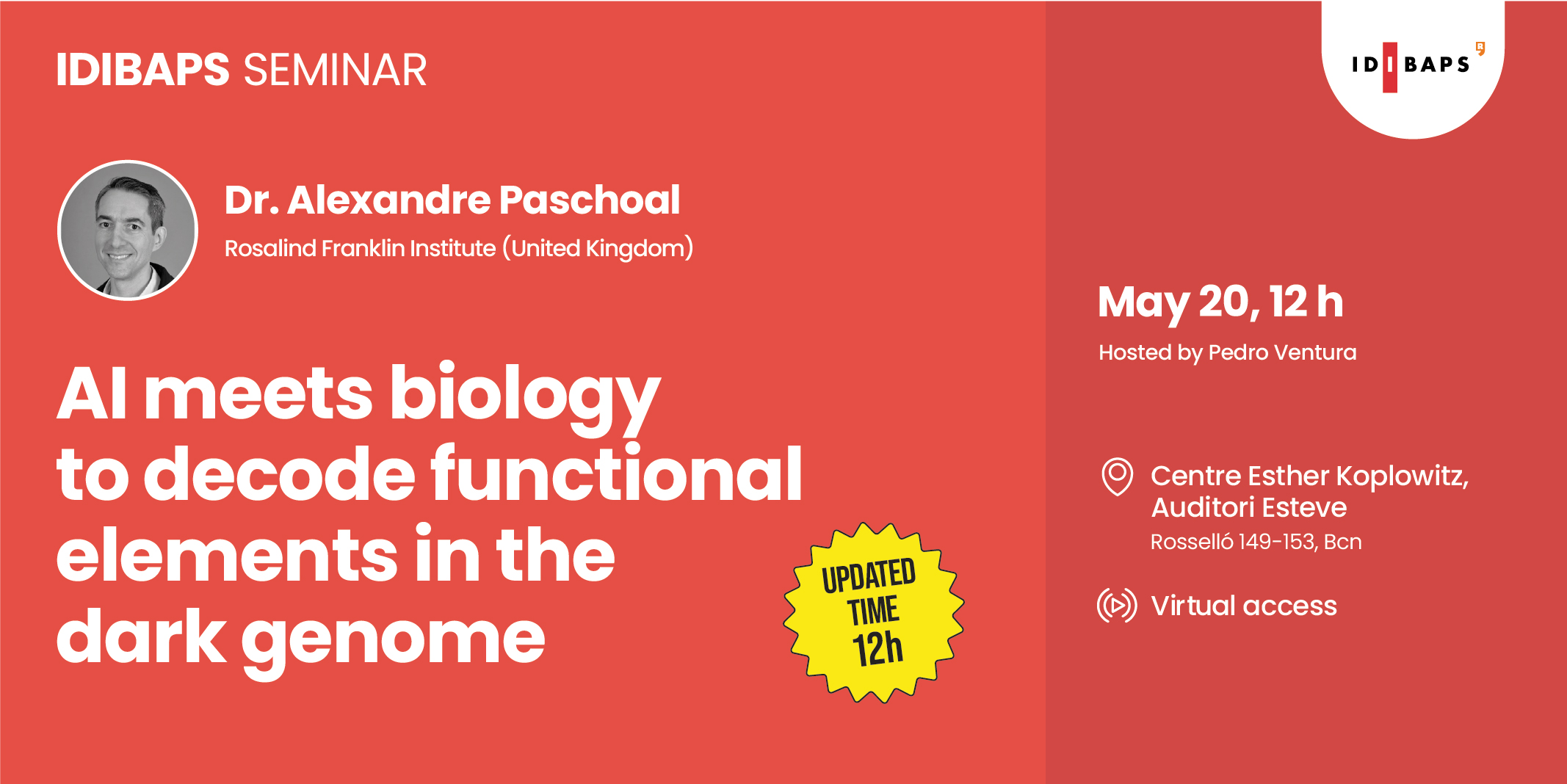 IDIBAPS SEMINAR: AI meets biology to decode functional elements in the ...